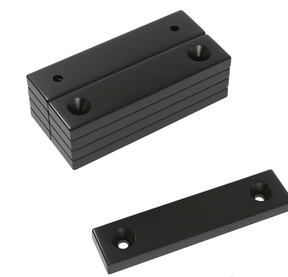 Black epoxy coating Block double Countersunk Neodymium Magnet