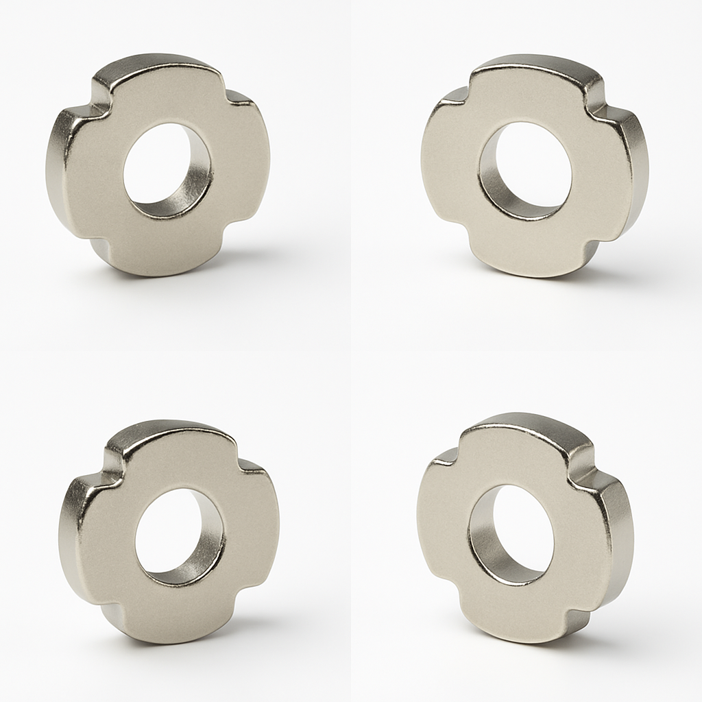 Flower-Slot NdFeB Ring Magnet with Center Bore