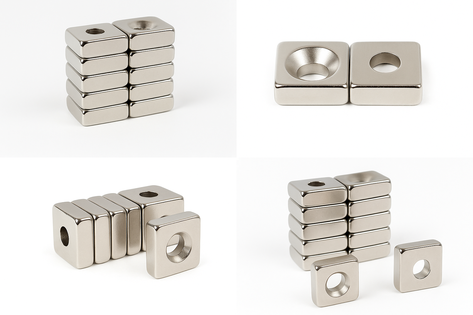 High torque strong rare earth Neodymium Block countersunk Magnets