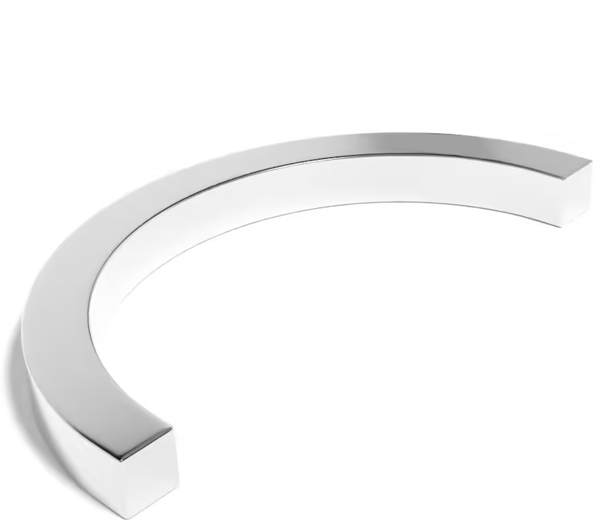 Corrosion resistant bright nickel N52 – OR North neodymium arc segment magnet