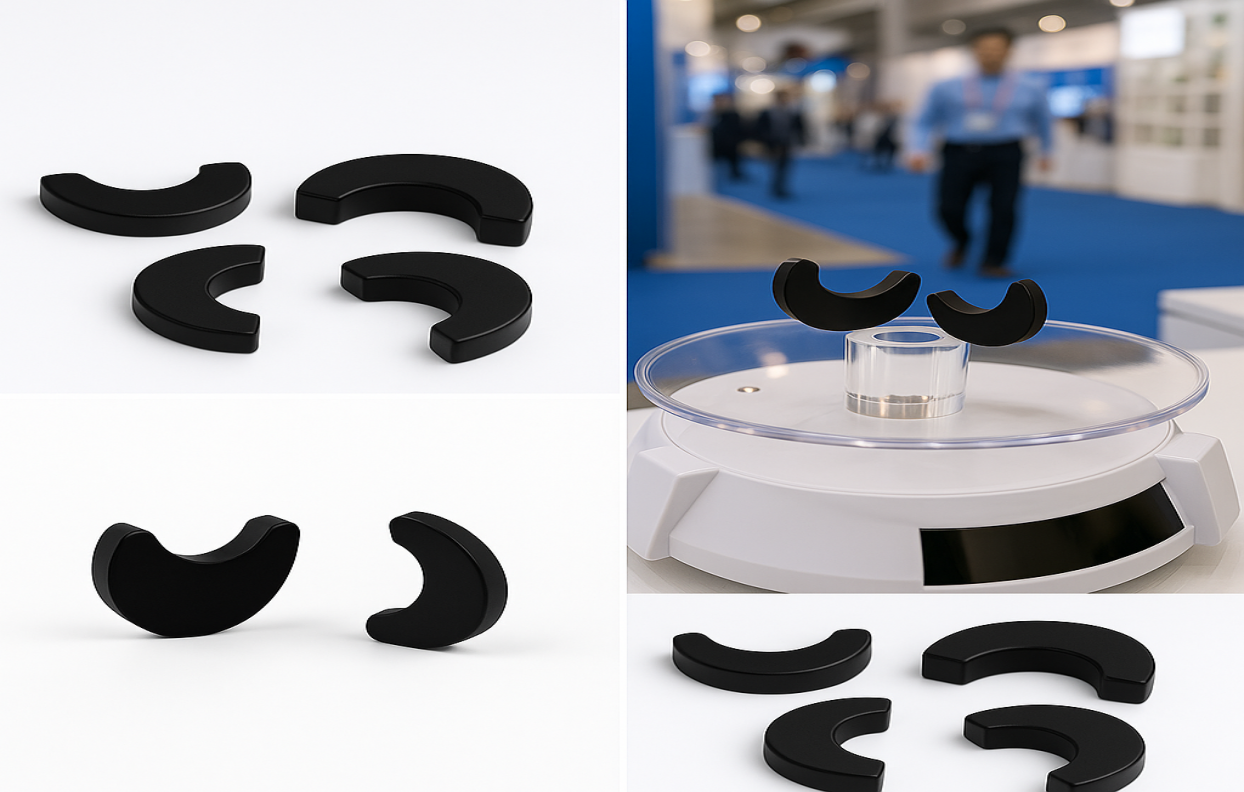 Precision-engineered super strong high adhesive force Black Epoxy Coated Neodymium compact arc segment magnet