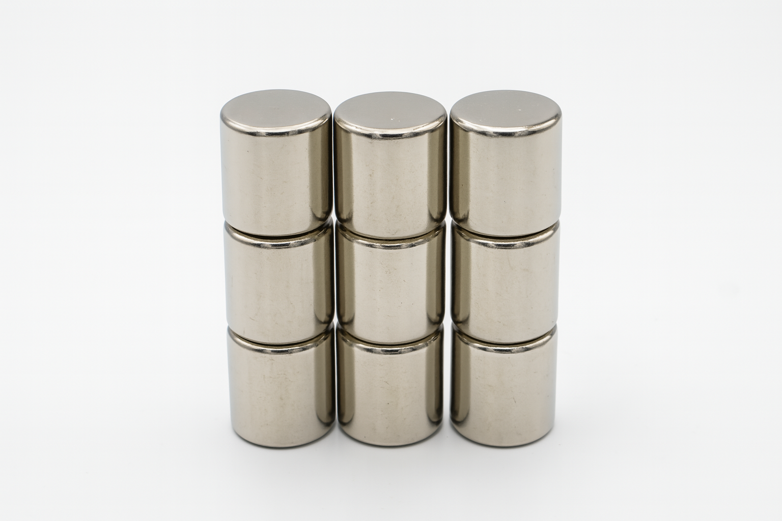 customized precision machined compact extra strength Sintered nickel coating Neodymium Cylinder Magnets