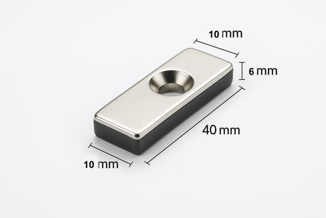 Industrial grade premium quality rectangular Block countersunk Neodymium Magnet
