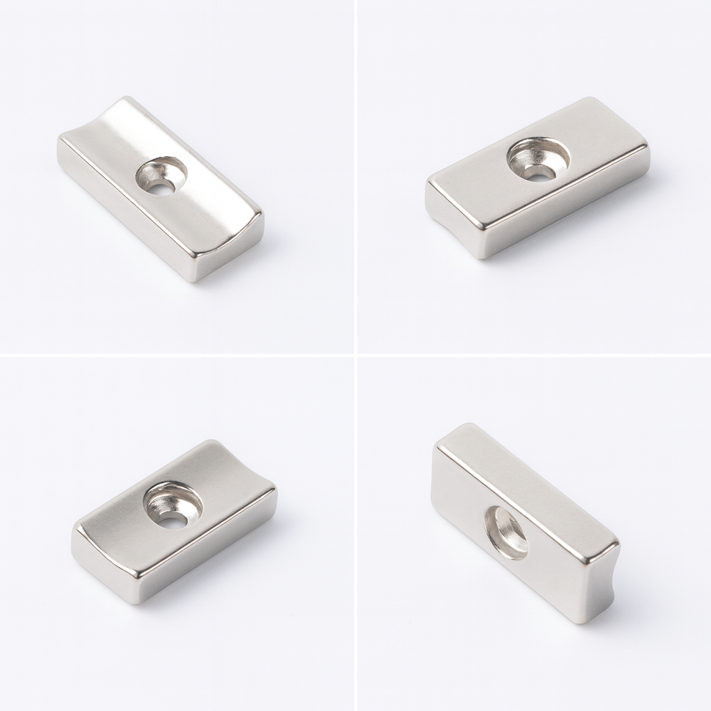High durability Corrosion resistant rectangular countersunk neodymium permanent magnet
