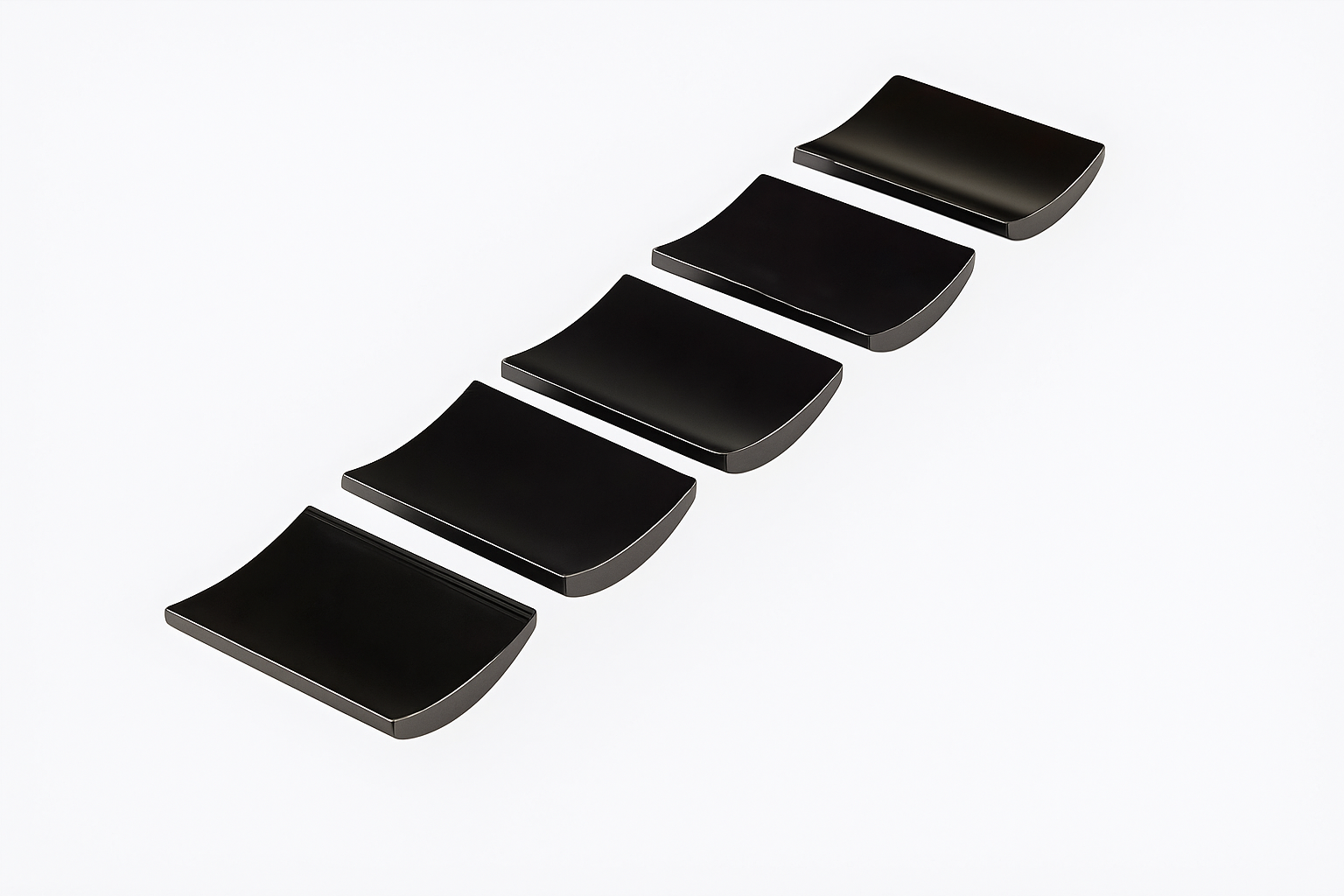 Excellent thermal stability flexible adhesive force Black Epoxy coated Arc segment Neodymium magnet