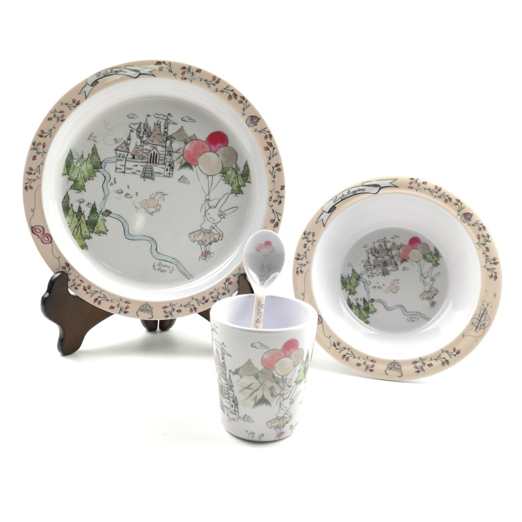 Children Melamine Dinner Set Kids Tableware Set With LFGB Certification