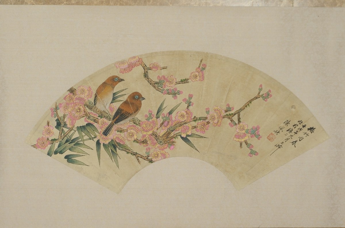 1-692　陈佩秋　花鸟扇面