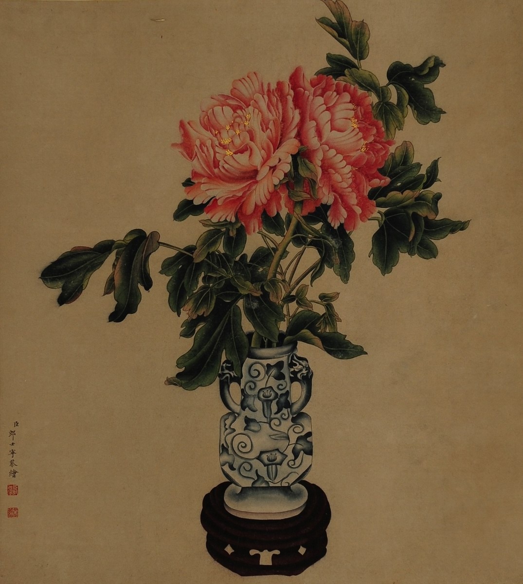 1-858　郎世宁　牡丹