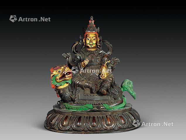 紫铜彩绘财神像（明代）