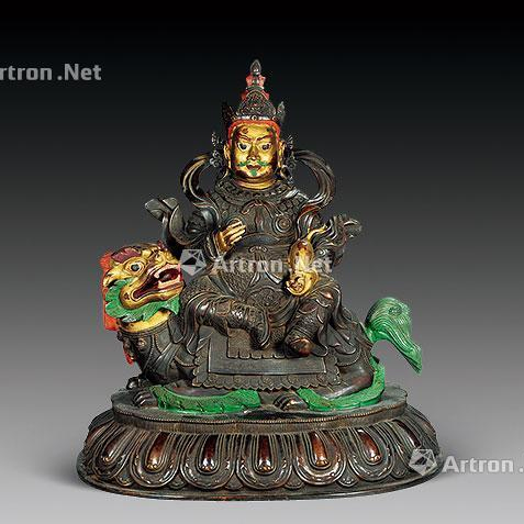 紫铜彩绘财神像（明代）