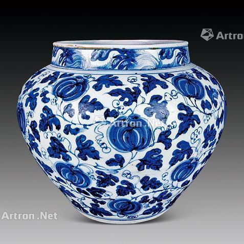 青花瓜果纹大罐（明早期）