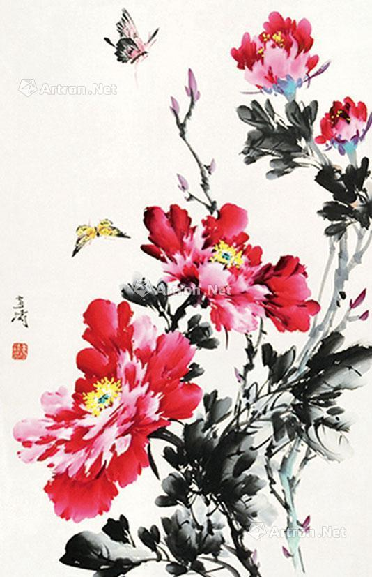 王雪涛-蝴蝶牡丹