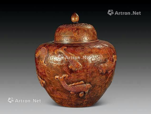 紫铜鱼纹盖罐（清乾隆）