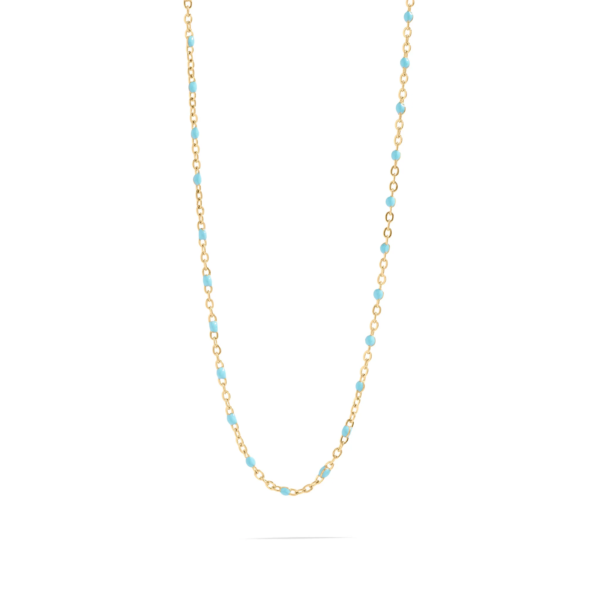 18K Gold Stainless Steel Turquoise Chain Necklace