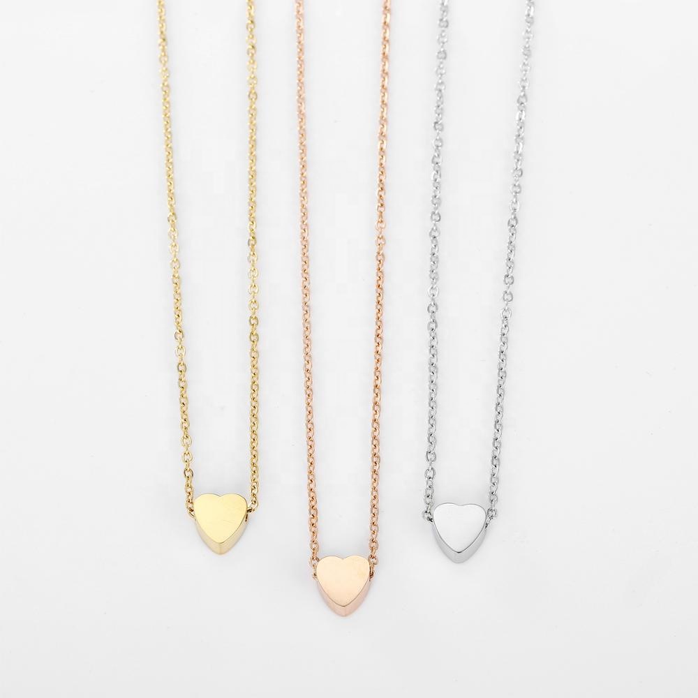 316L Stainless Steel Necklace Girls 14K Gold Heart Charm Choker Necklace for Women Jewelry Dropshipping