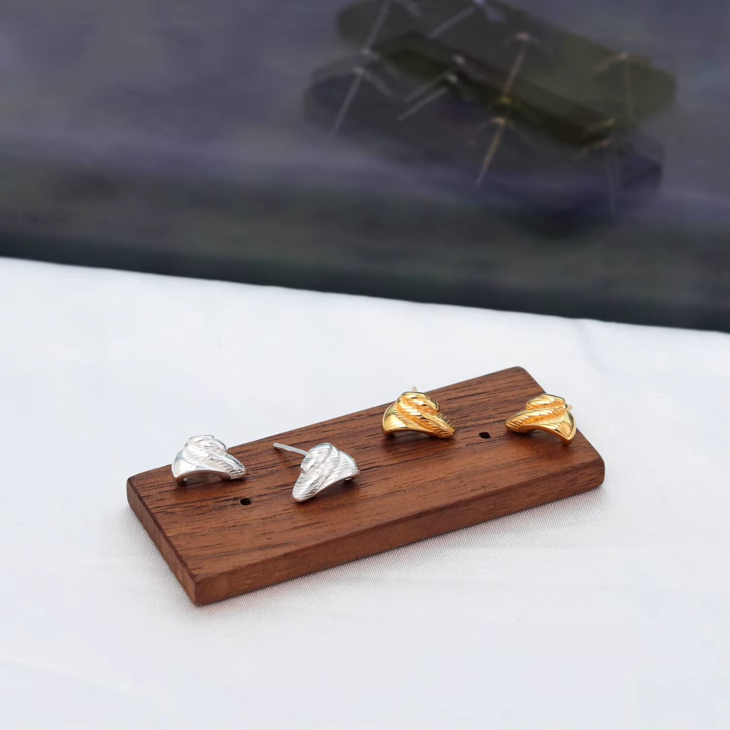 925 Sterling Silver Chunky Gold Stud Earrings for Women Hypoallergenic Earrings Statement Trendy Fashion