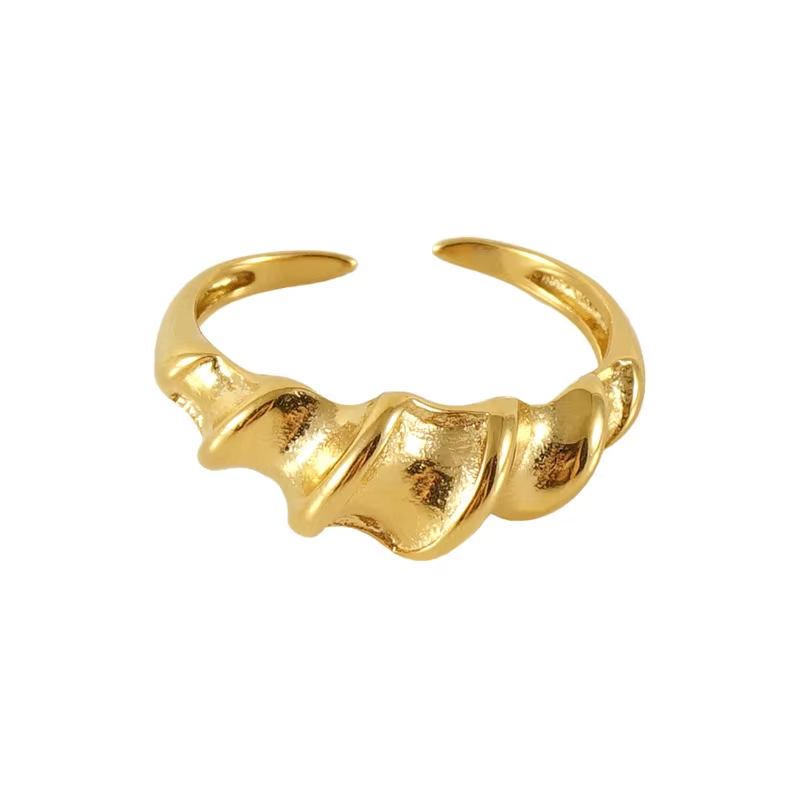 Adjustable Irregular Geometric Ring – 18K Gold Plated Stainless Steel