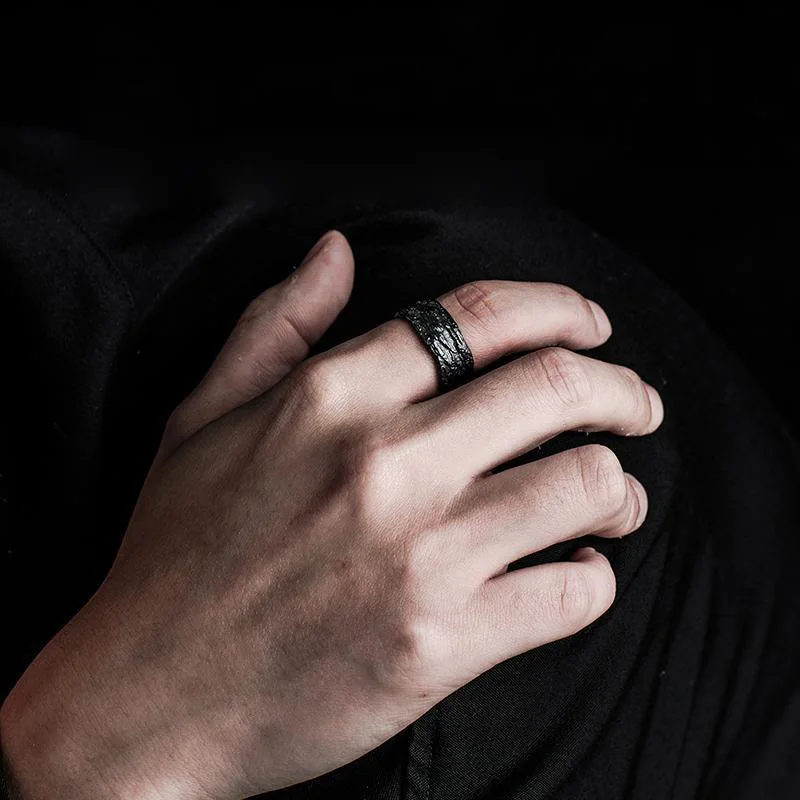 Black Ring on Right Index Finger Meaning Stylish Men Jewelry