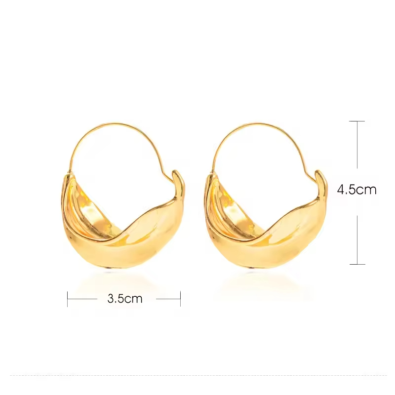 Bohemian Style Luxury Earrings Women Earring Simple Irregular Stainless Steel Hoop Flower Basket Women Earrings