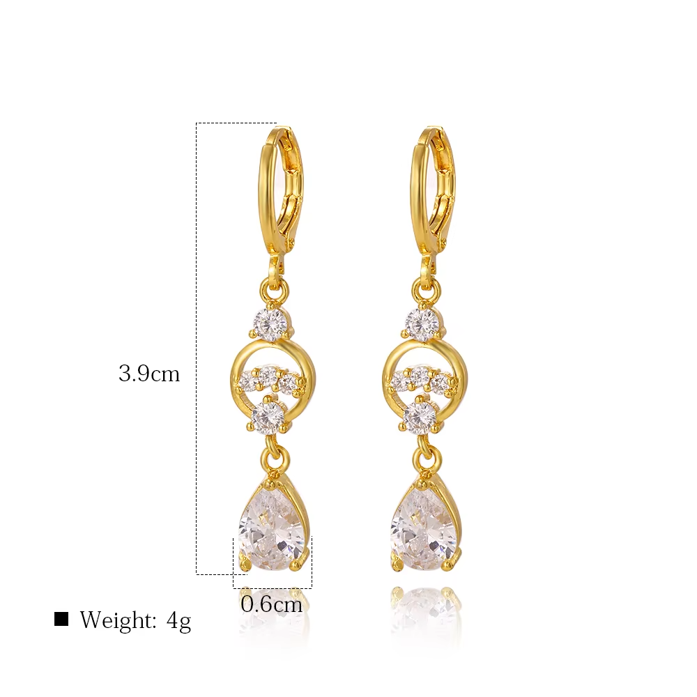Classic Cute Design 925 Sterling Silver Pear Cut Zircon Drop Earings Jewelry Women Fashion Dangle Earrings