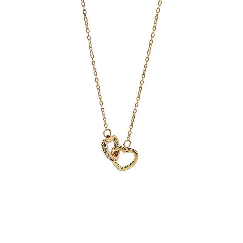 Interlocking Triple Ring Necklace for Women – Titanium Steel Gold Pendant with Symbolic Circle Design