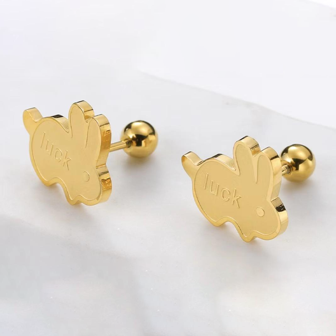 Cute Bunny Stud Earrings - New Earrings Design in Classic Gold
