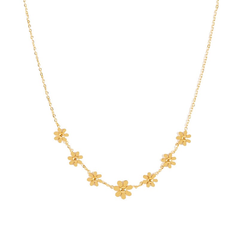 Dainty Gold Flower Necklace for Women – Elegant Floral Pendant Everyday Jewelry Gift