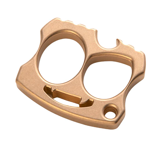 EDC Tactical Brass Double Ring – Self-Defense Keychain Tool with Ergonomic Grip