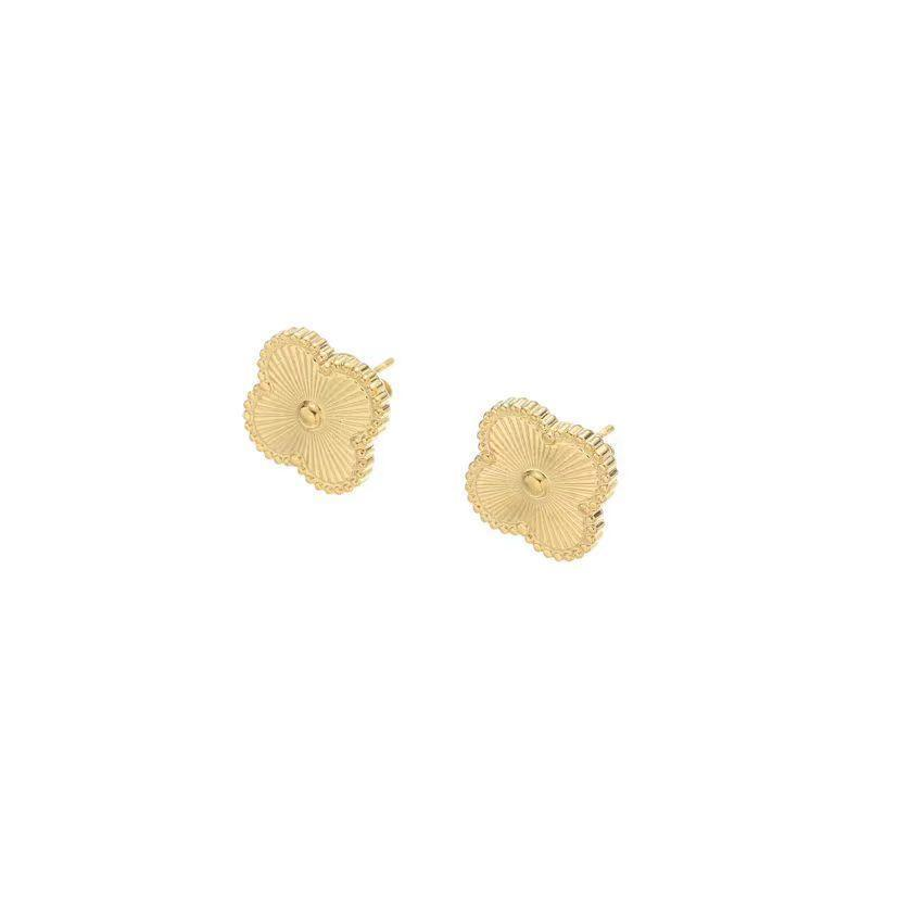 Elegant Four-Leaf Clover Stud Earrings - Amber Heard Earrings Style