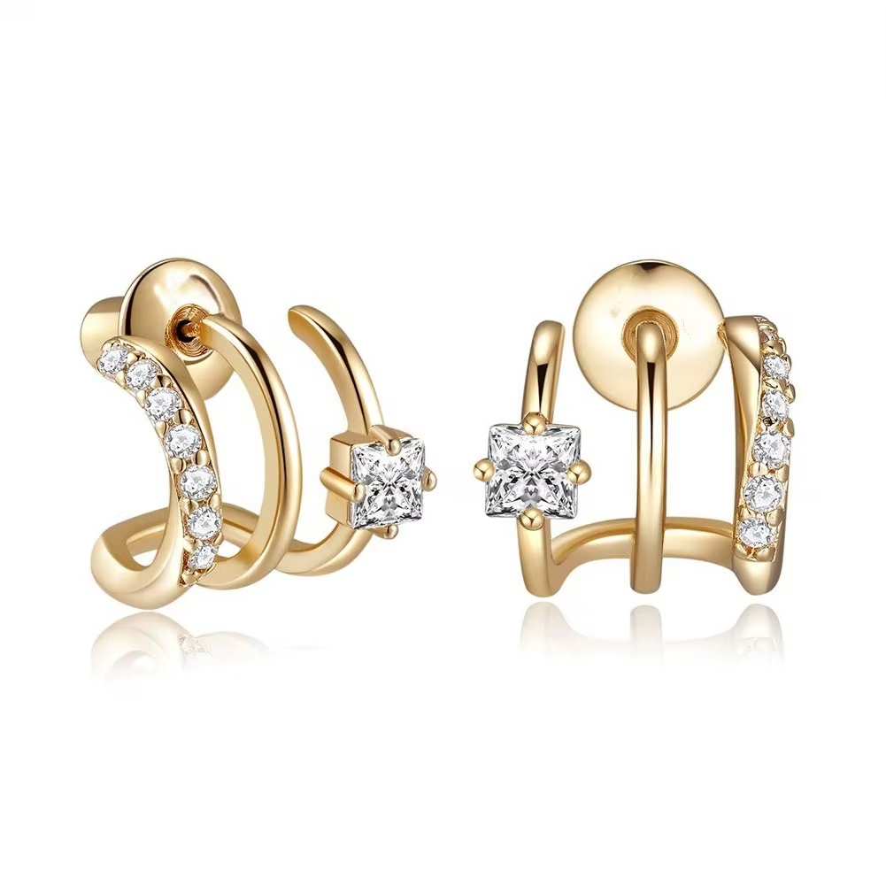 European American Cross-border Hot Sale Fashion Zircon Inlaid Personalized Claw Women's Earrings