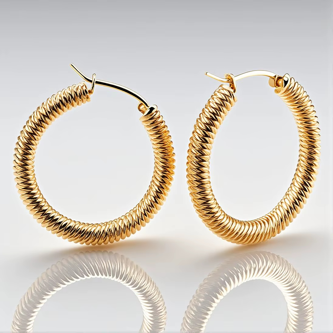 European and American New Fashion Earrings Stainless Steel Gold Plated Thin Circle Creative Earrings Women's Earrings