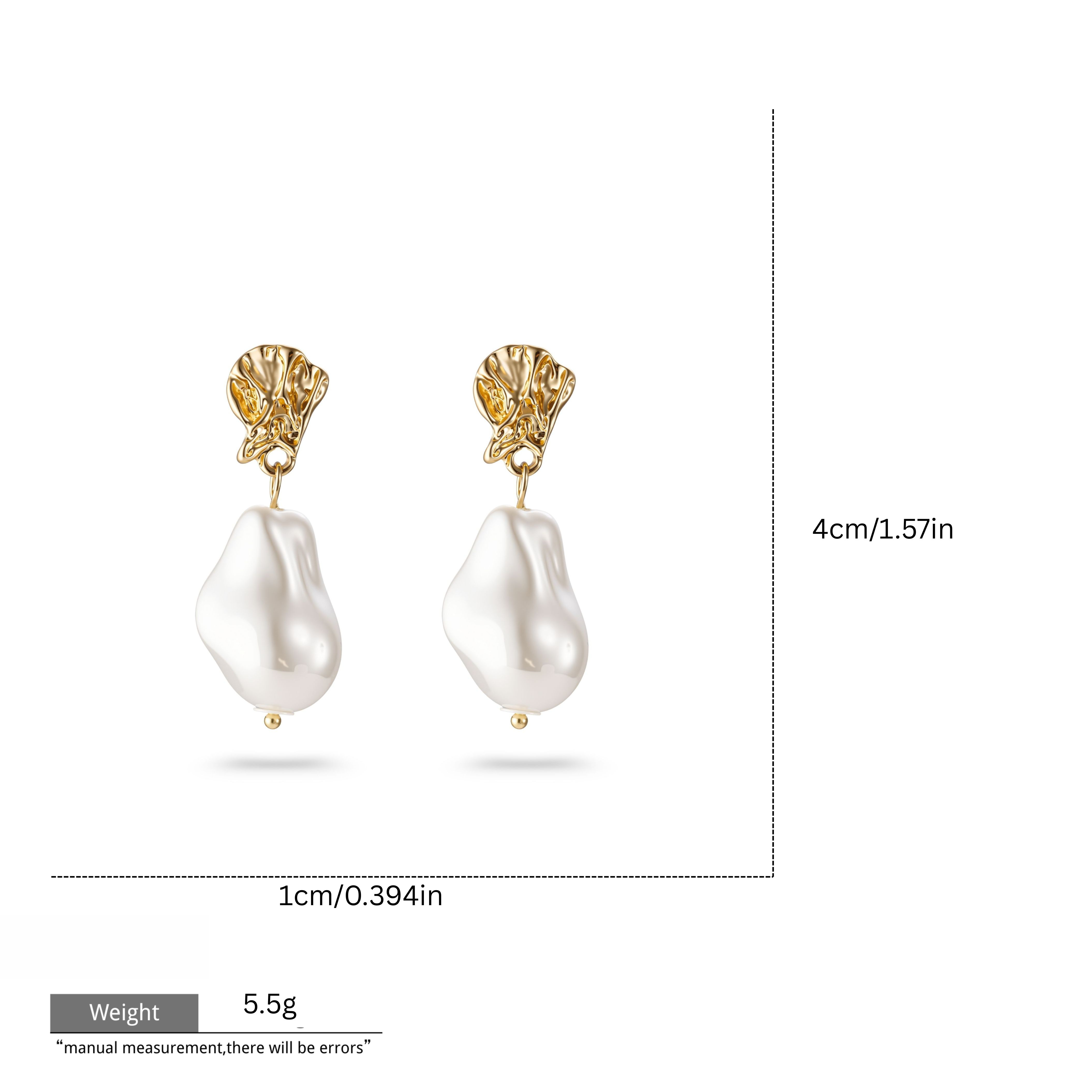 Exclusive Design Pearl Collection Gold Plated Floral Geometric Pattern Modern Dangle Women Fashion Jewelry Drop Earrings
