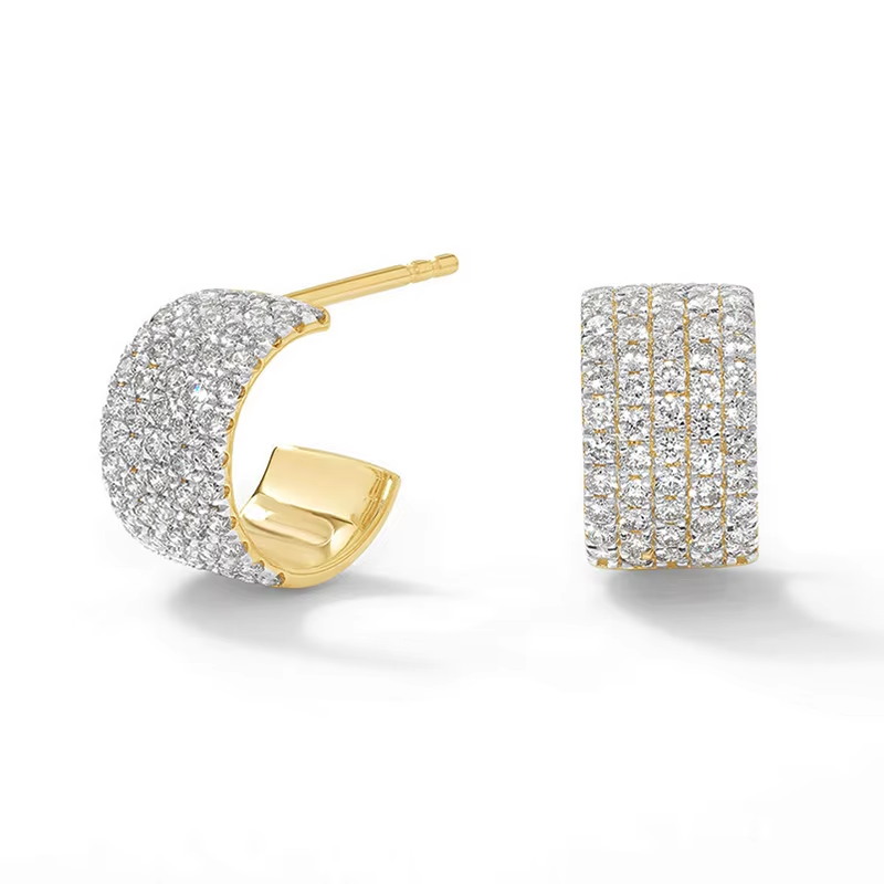 Fashion 925 Sterling Silver Earrings Fine Jewelry Women 18k Gold Plated Luxury Zircon Bridal Earrings Stud Earring for Girls