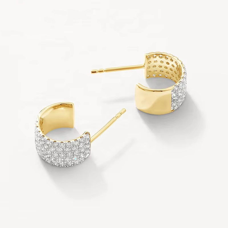 Fashion 925 Sterling Silver Earrings Fine Jewelry Women 18k Gold Plated Luxury Zircon Bridal Earrings Stud Earring for Girls