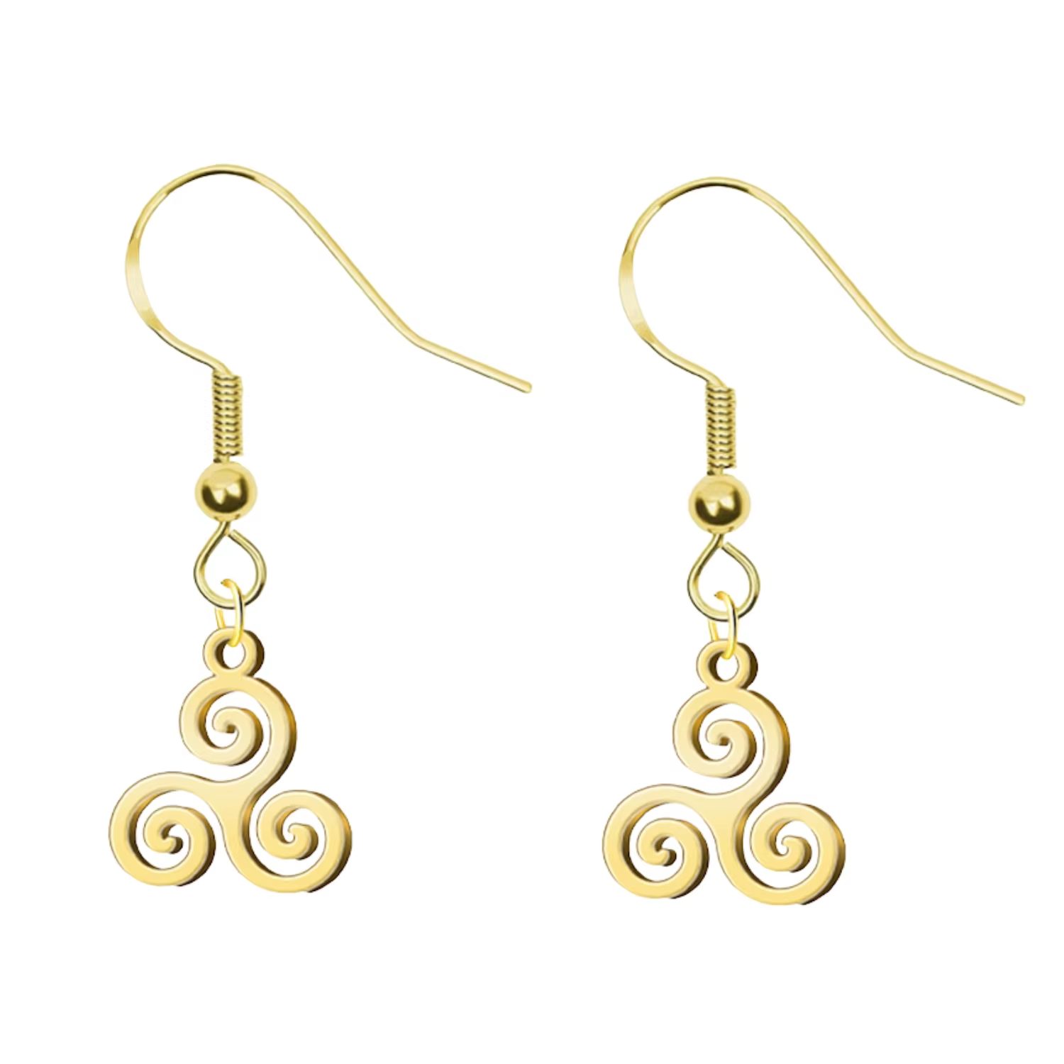 Gold-Colored Steel Triskelion Earrings Fashionable Jewelry Accessory Earring
