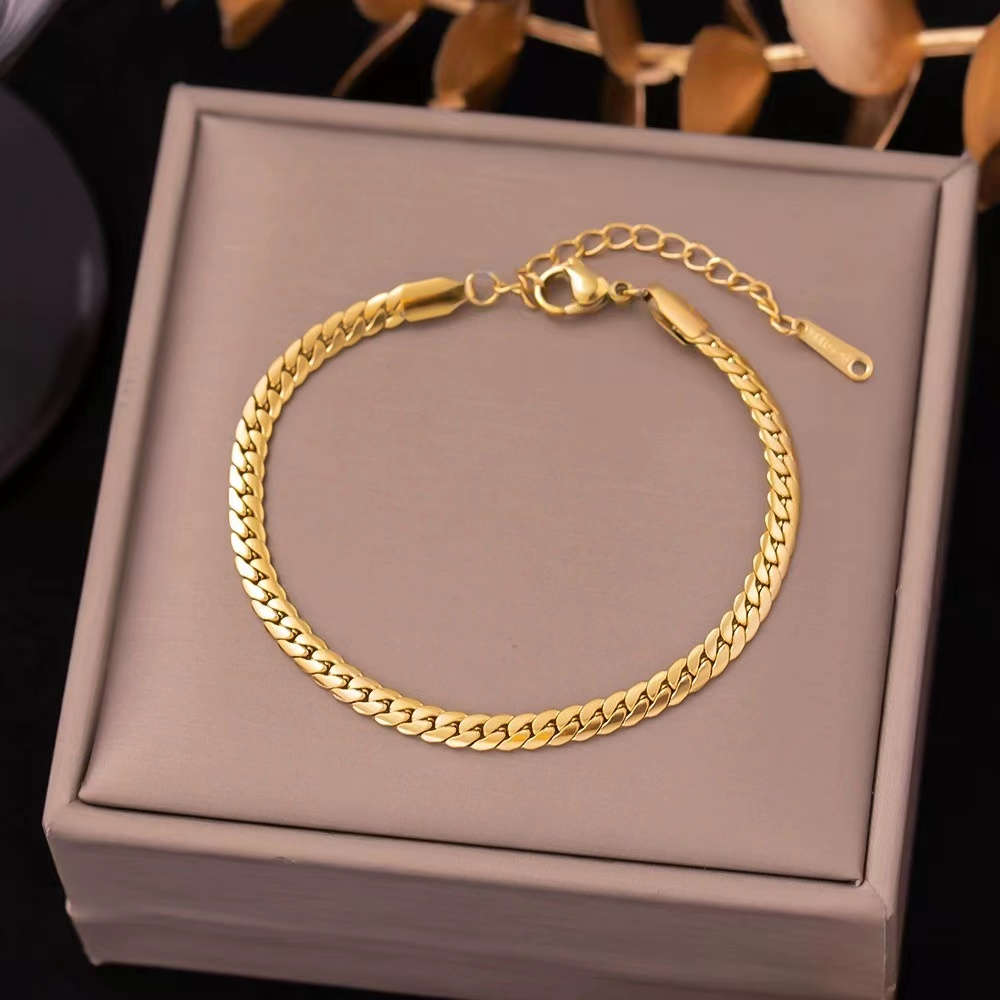 Gold Cuban Chain Bracelet – Adjustable Classic Unisex Jewelry