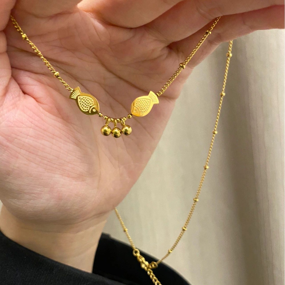 Gold Fish Pendant Necklace for Women - Elegant Minimalist Jewelry