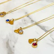 Gold Heart Birthstone Necklace – Personalized Pendant Gift for Women