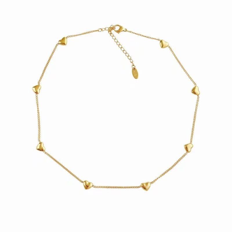 Gold Heart Link Necklace for Women - Romantic Jewelry