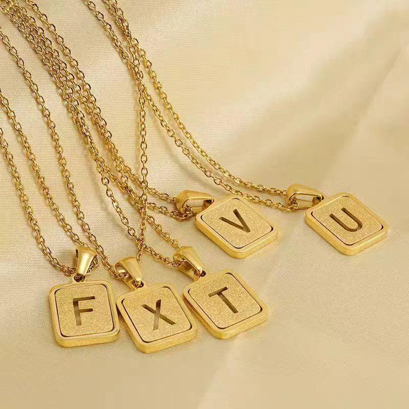 Gold Initial Pendant Necklace – A-Z Alphabet Letter Necklaces for Women