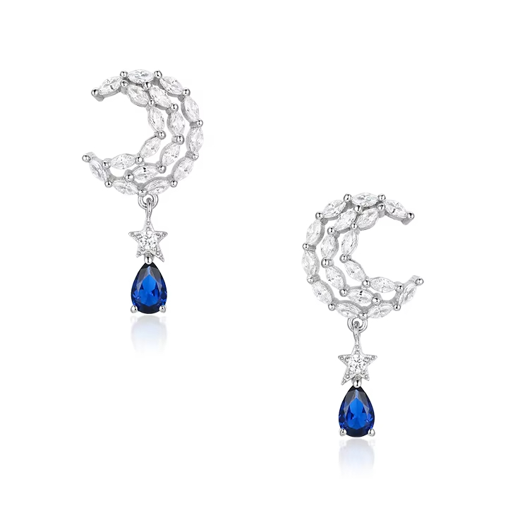Grace Jewel 2026 New Moon Star Design 925 Sterling Silver Earrings Wholesale