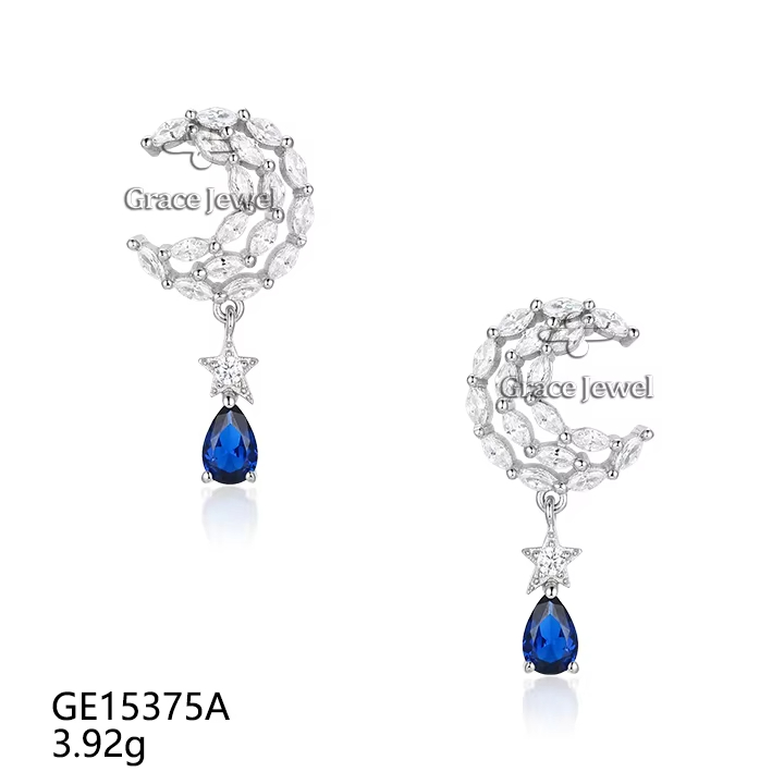 Grace Jewel 2026 New Moon Star Design 925 Sterling Silver Earrings Wholesale