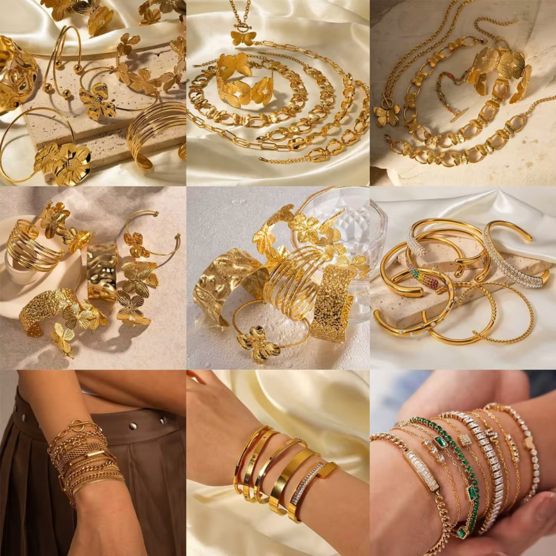 Handmade 18K Gold PVD Plated Fashion Bracelet New Design Cuban Chain Link Jewelry Fade-Resistant Chain Stainless Steel Bracelet