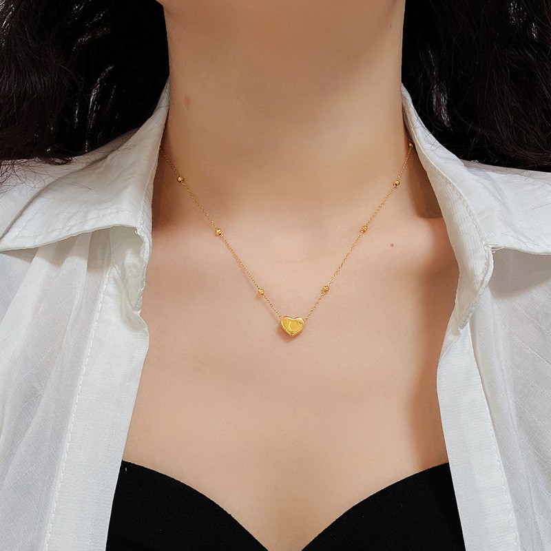 Minimalist Titanium Steel Heart Pendant Necklace for Women – Elegant & Stylish Gift