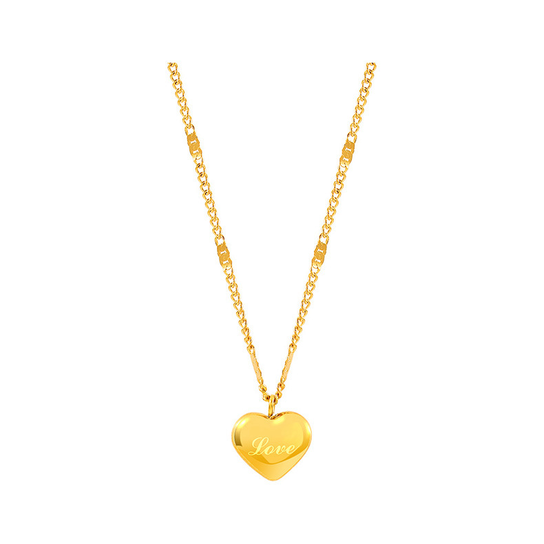 Heart-shaped necklace for women summer collarbone chain stainless steel heart-shaped simple elegant luxurious and fashionable non-fading heart-shaped necklace