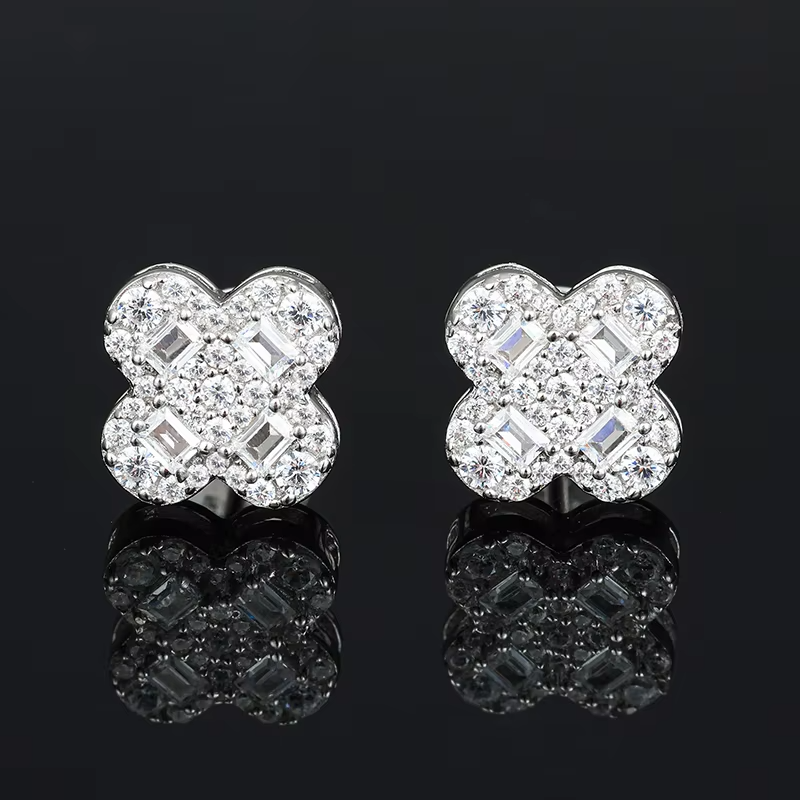 Hot-Selling 925 Silver Stud Earrings for Women Fashion Jewelry with 5A Mo Zircon for Weddings and High-End Gifts