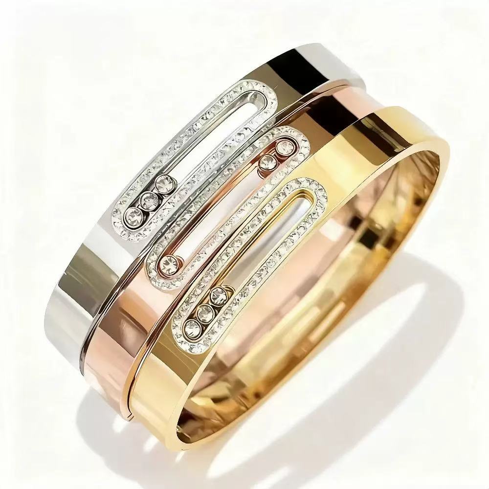 Hot Selling Wholesale Diamond Charm for Bracelet Rose Gold Stainless Steel Fashionable Gift Ideas for Men and Women