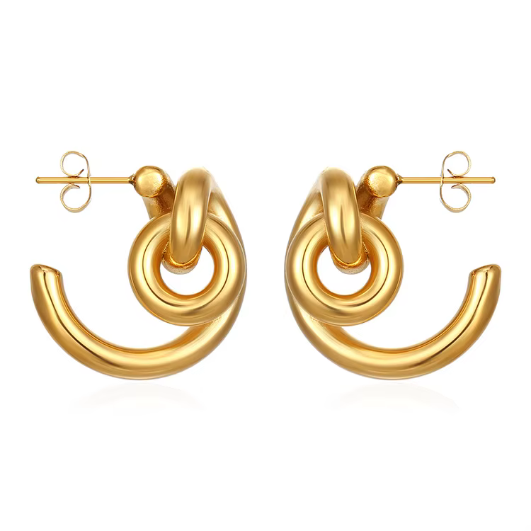 Vintage Irregular Minimalist Jewelry Statement Earring PVD Gold Plated Jewelry Stainless Steel Designer Earrings for Women