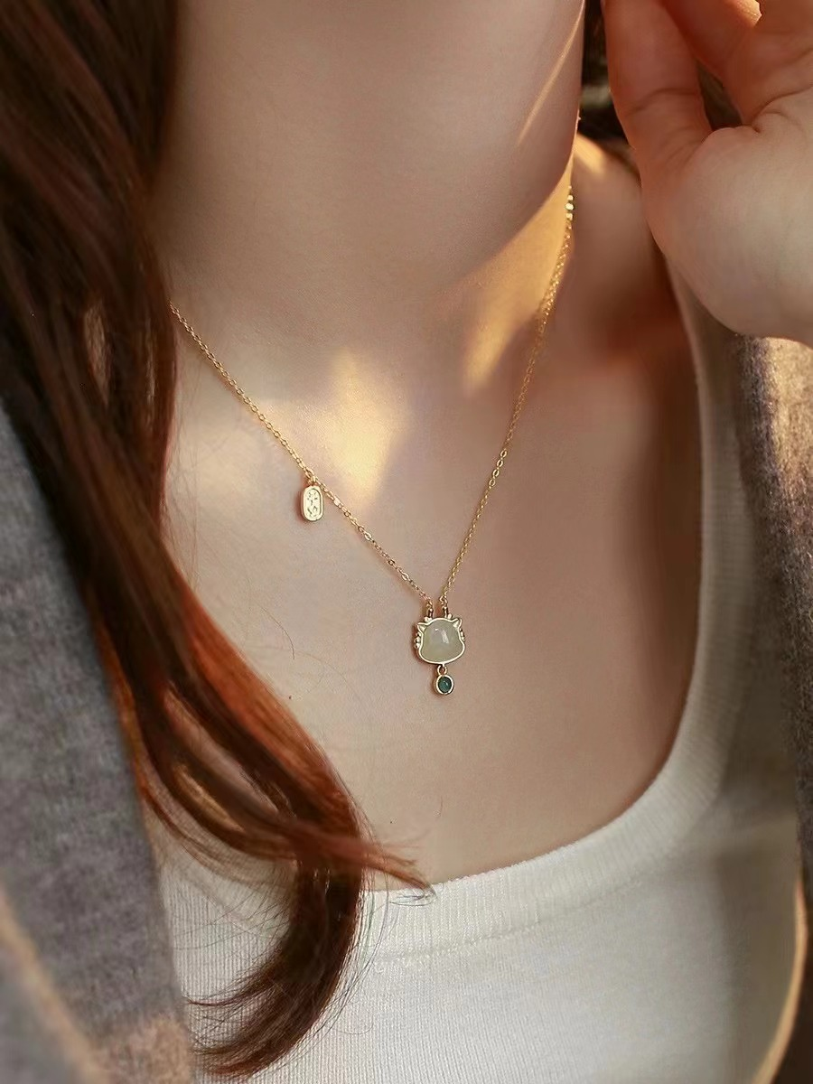 Kitty Jade Pendant Necklace – Cute & Elegant Jewelry