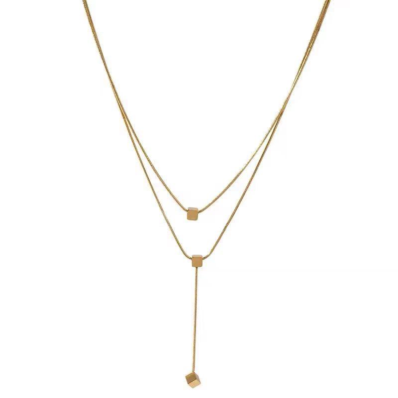 Layered Star Y Pendant Necklace - Dainty Gold Celestial Jewelry